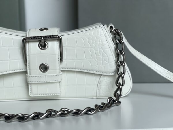 Lindsay Small Embossed Shoulder Bag In White/Pink/Black For Women 11.4in/29cm