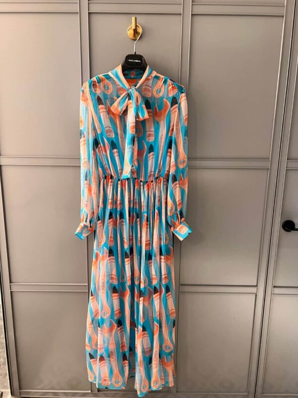Lipstick And Tool Print Dress Multicolor For Women