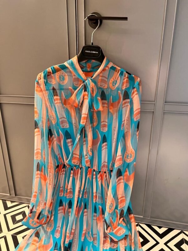 Lipstick And Tool Print Dress Multicolor For Women