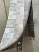 Loewe Anagram In Wool And Cashmere Beige Scarf 180cm/71in 