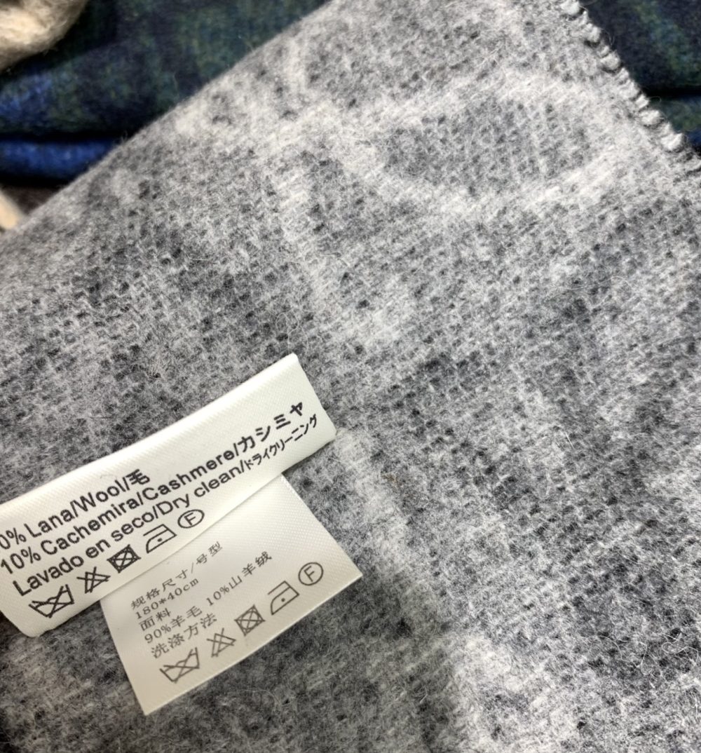 Loewe Anagram In Wool And Cashmere Navy Blue Scarf 180cm/71in