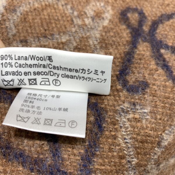 Loewe Anagram In Wool And Cashmere Navy/Brown Scarf 180cm/71in 0010478220