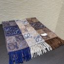 Loewe Anagram In Wool And Cashmere Navy/Brown Scarf 180cm/71in 0010478220 