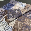 Loewe Anagram In Wool And Cashmere Navy/Brown Scarf 180cm/71in 0010478220 