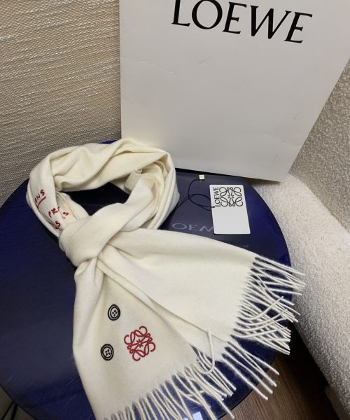 Loewe Button White Scarf 180cm/71in 