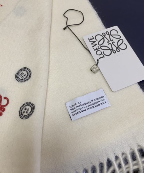 Loewe Button White Scarf 180cm/71in 