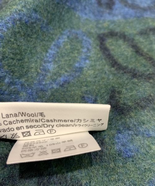 Loewe Navy & Green Wool Anagram Scarf 180cm/71in 