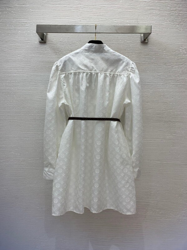 Long Dress With Belt White For Women