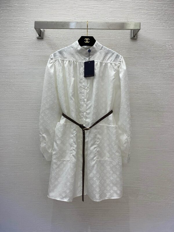Long Dress With Belt White For Women