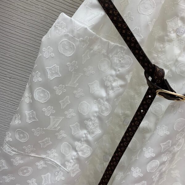 Long Dress With Belt White For Women