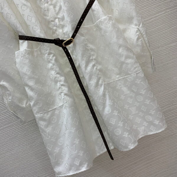 Long Dress With Belt White For Women