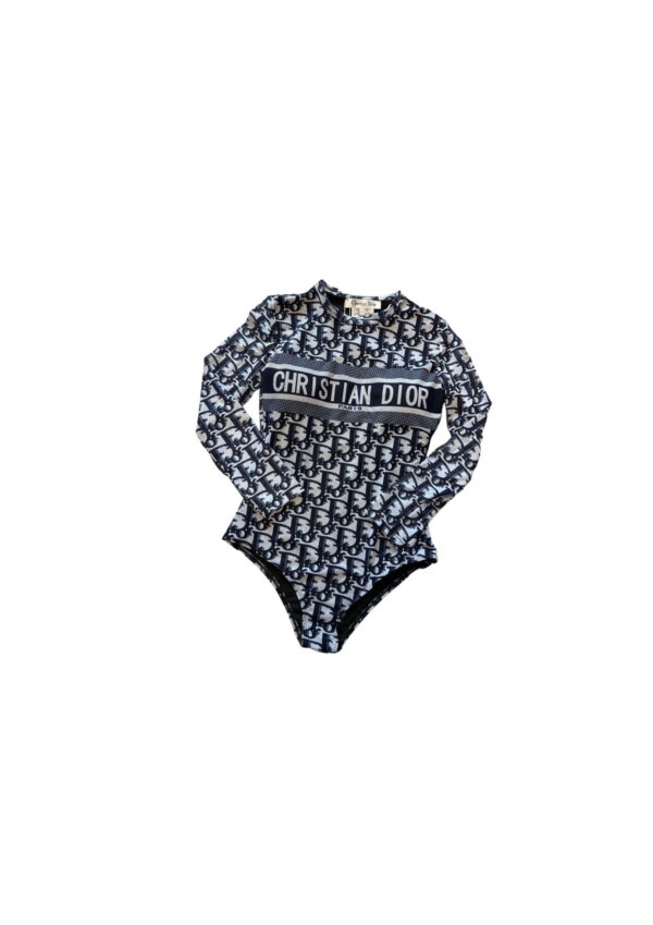 Long Sleeve One Piece Swimsuit Blue For Women