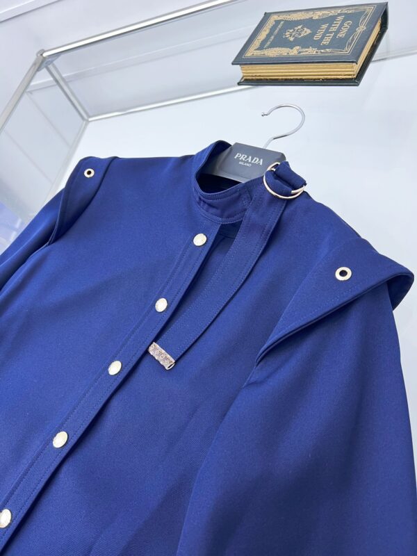 Long-Sleeved Epaulette Shirt Dress Blue For Women 1AB6LV