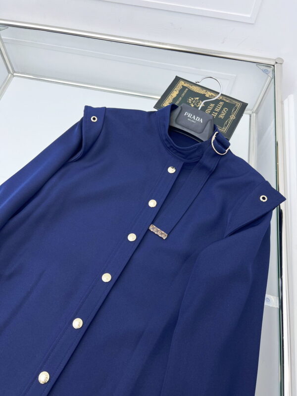 Long-Sleeved Epaulette Shirt Dress Blue For Women 1AB6LV