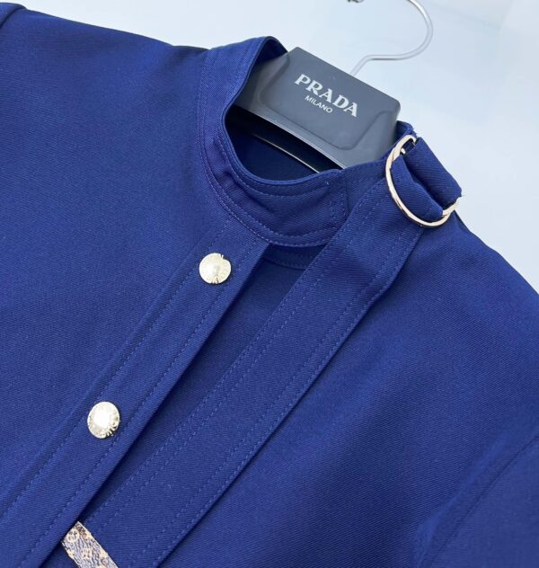 Long-Sleeved Epaulette Shirt Dress Blue For Women 1AB6LV