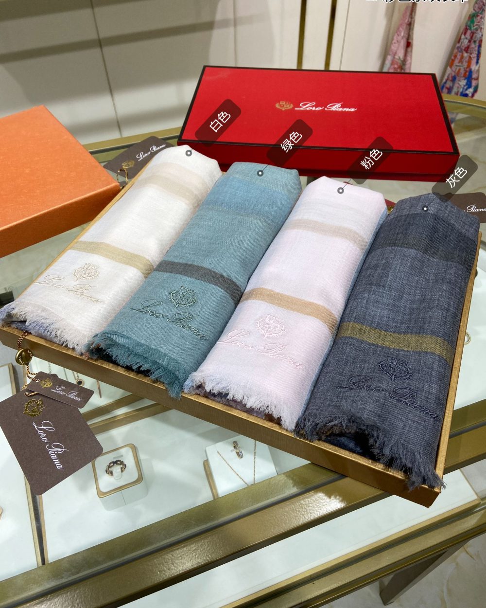 Loro Piana Long Island Stole Linen and Silk in Blue Scarf 205cm/80in