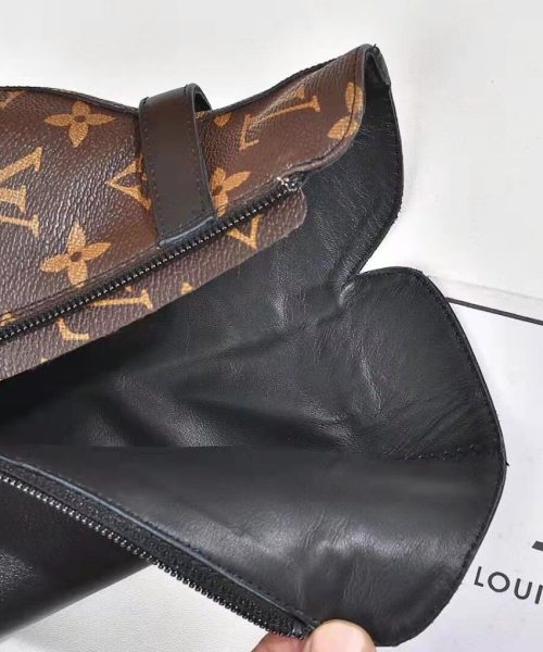Louis Vuitton Afterglow Platform Ankle Boot Patent Monogram Material Black For Women LV 1A9SEE
