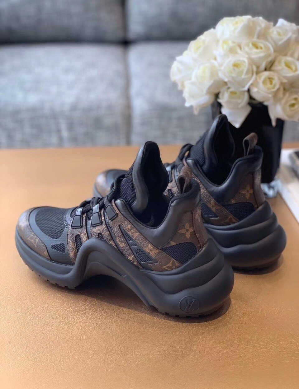 Louis Vuitton Archlight Sneakers Calfskin Leather Fall/Winter 2019 Collection 1A589P Black/Brown