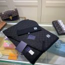 Louis Vuitton Beanie & Scarf Set In Black 
