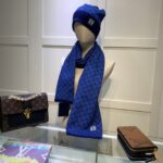 Louis Vuitton Beanie & Scarf Set In Blue 