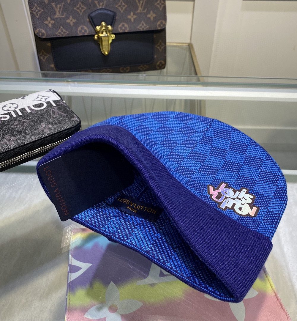 Louis Vuitton Beanie In Blue LV Headwear