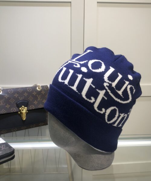 Louis Vuitton Beanie In Dark Blue LV Headwear