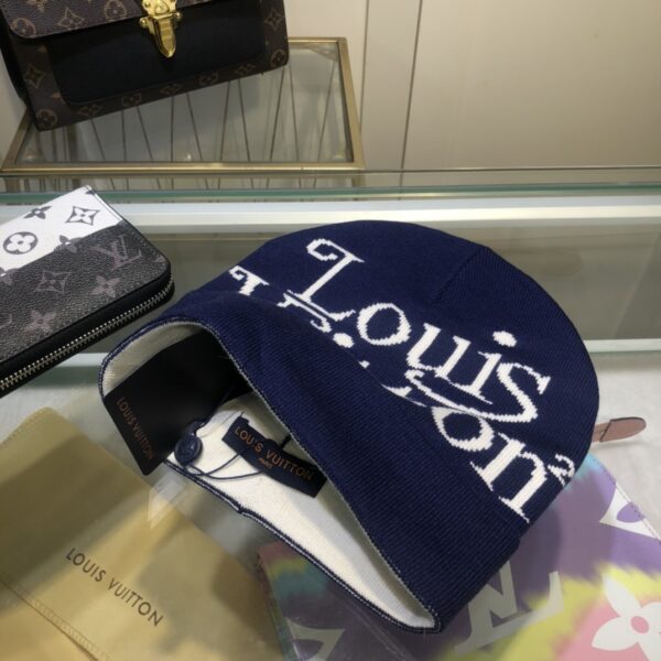 Louis Vuitton Beanie In Dark Blue LV Headwear