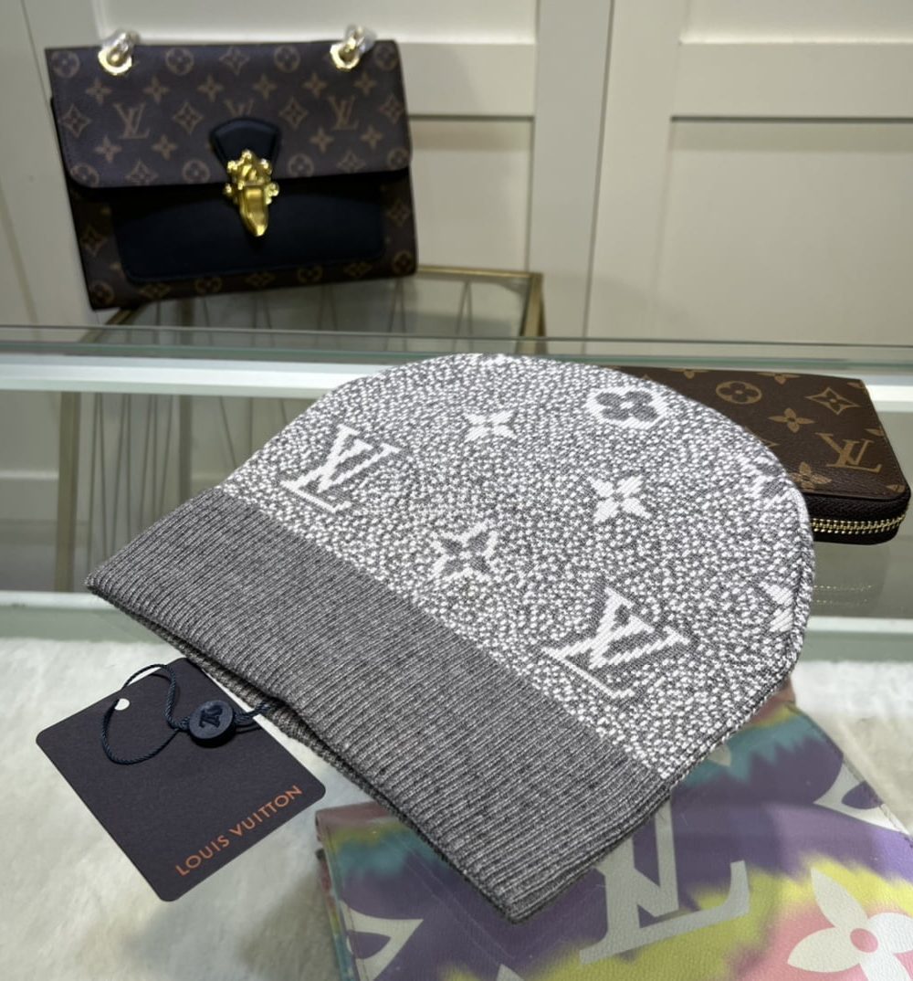 Louis Vuitton Beanie In Grey LV Headwear