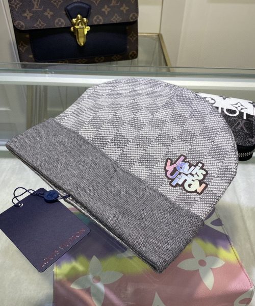 Louis Vuitton Beanie In Grey LV Headwear