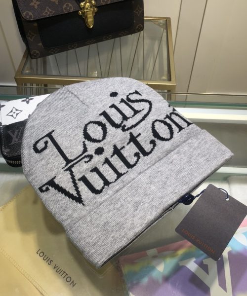 Louis Vuitton Beanie In Grey LV Headwear