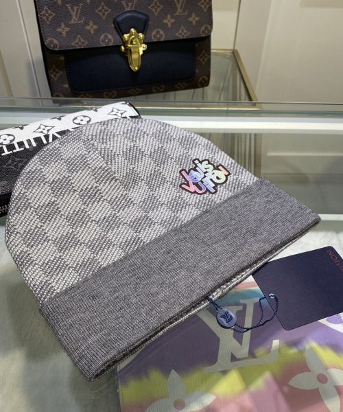 Louis Vuitton Beanie In Grey LV Headwear