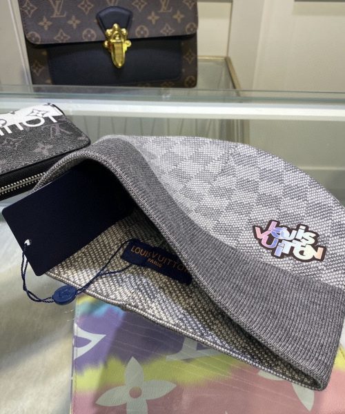 Louis Vuitton Beanie In Grey LV Headwear