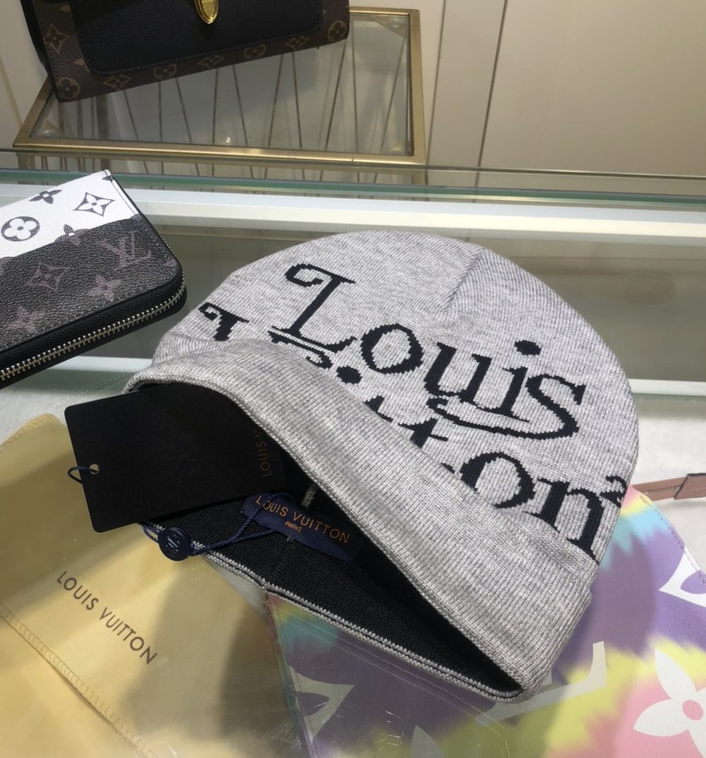 Louis Vuitton Beanie In Grey LV Headwear