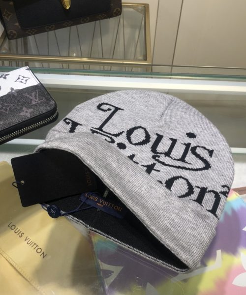 Louis Vuitton Beanie In Grey LV Headwear