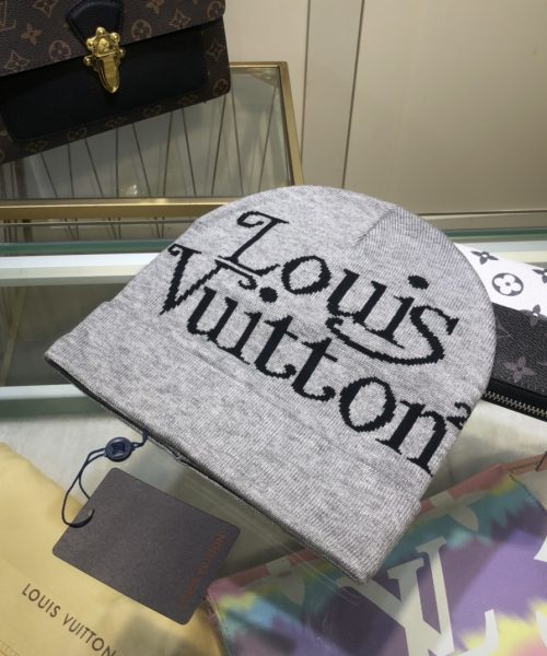 Louis Vuitton Beanie In Grey LV Headwear