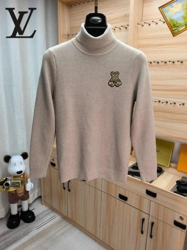 Louis Vuitton Bear Logo Neck Jumper Sweater Beige For Men