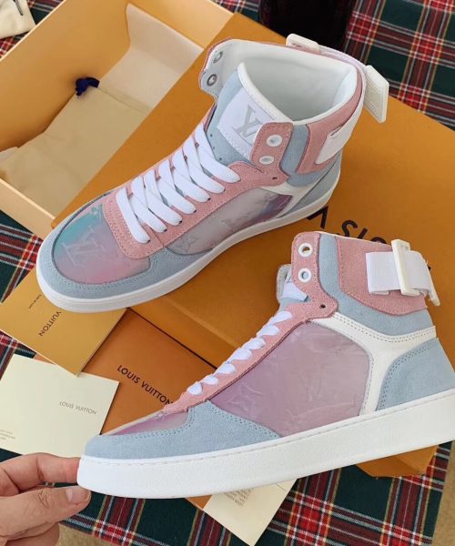Louis Vuitton Boombox Sneaker Boot Calfskin Leather Spring/Summer Collection White/Blue/Pink