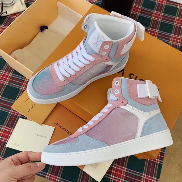 Louis Vuitton Boombox Sneaker Boot Calfskin Leather Spring/Summer Collection White/Blue/Pink