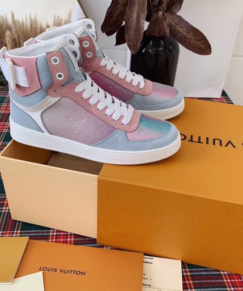 Louis Vuitton Boombox Sneaker Boot Calfskin Leather Spring/Summer Collection White/Blue/Pink
