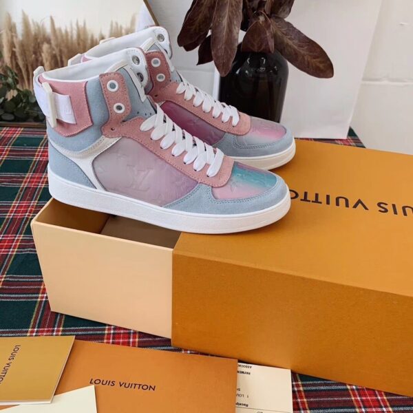 Louis Vuitton Boombox Sneaker Boot Calfskin Leather Spring/Summer Collection White/Blue/Pink