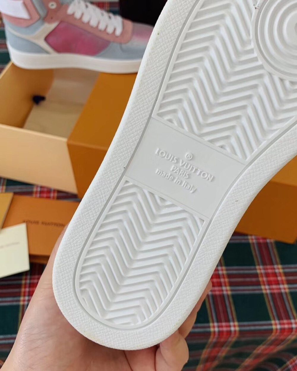 Louis Vuitton Boombox Sneaker Boot Calfskin Leather Spring/Summer Collection White/Blue/Pink