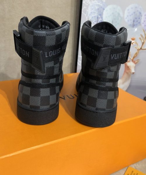Louis Vuitton Boombox Sneaker Boot Patent Monogram Material Black For Women LV
