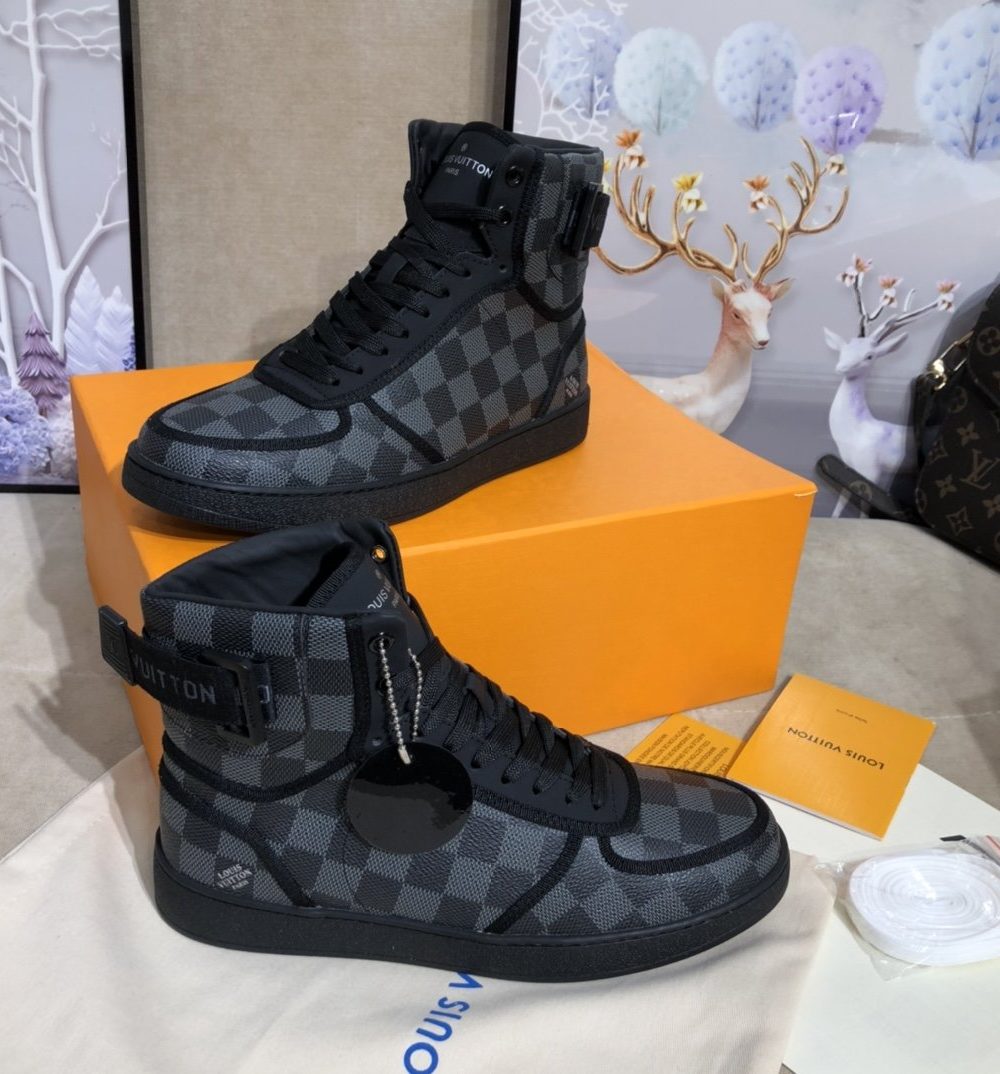 Louis Vuitton Boombox Sneaker Boot Patent Monogram Material Black For Women LV