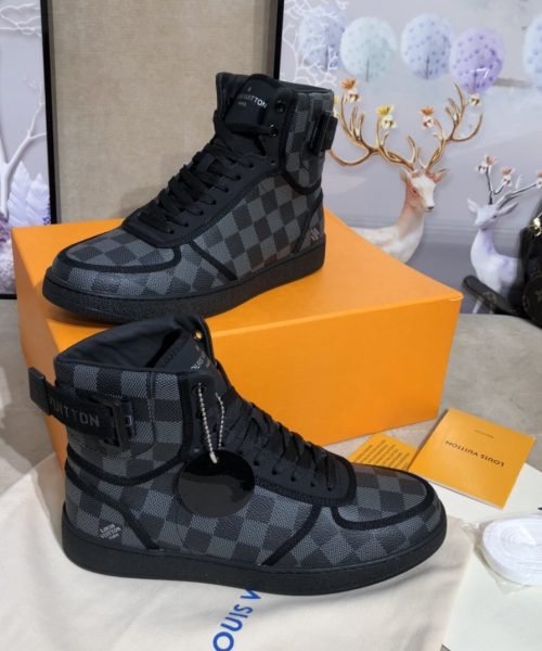 Louis Vuitton Boombox Sneaker Boot Patent Monogram Material Black For Women LV