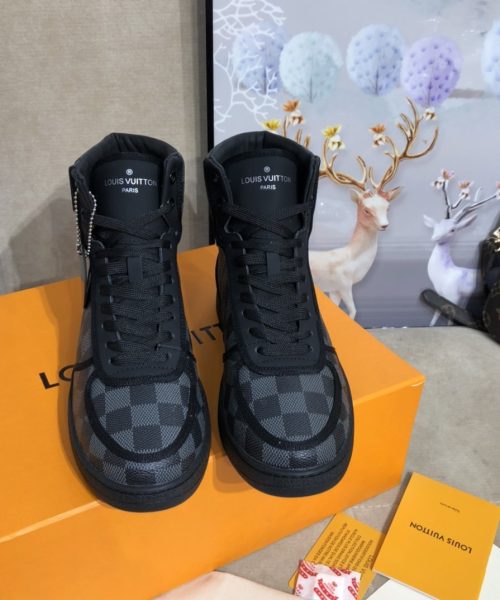 Louis Vuitton Boombox Sneaker Boot Patent Monogram Material Black For Women LV