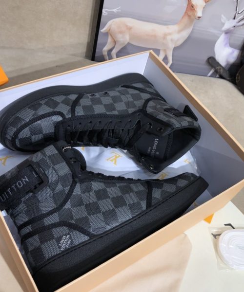 Louis Vuitton Boombox Sneaker Boot Patent Monogram Material Black For Women LV