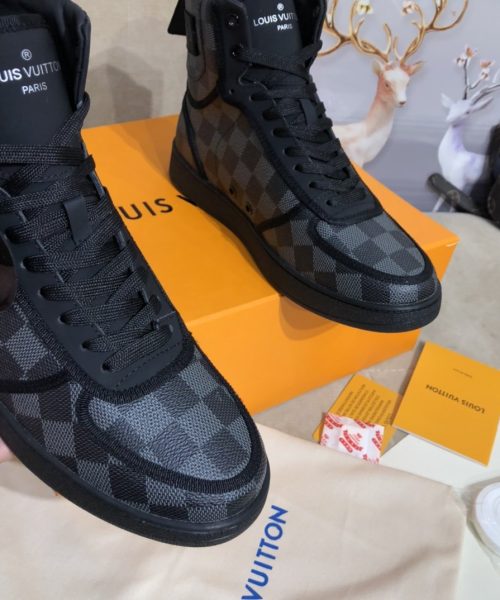 Louis Vuitton Boombox Sneaker Boot Patent Monogram Material Black For Women LV