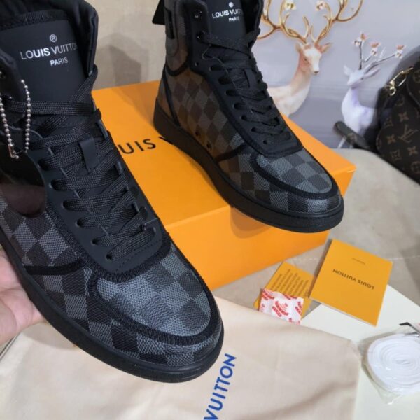 Louis Vuitton Boombox Sneaker Boot Patent Monogram Material Black For Women LV
