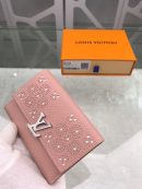 1:1 Replica Louis Vuitton Capucines Sweet Brogues Taurillon Pink For Women, Women's Wallets 5.3in/13.5cm LV 