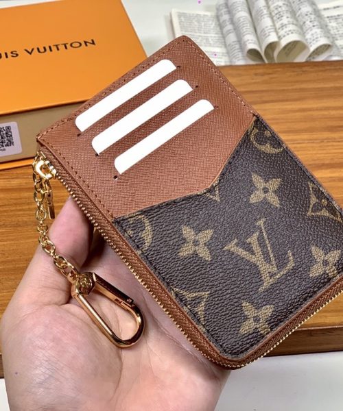 1:1 Replica Louis Vuitton Card Holder Recto Verso Combines Monogram Canvas Brown For Women, Women's Wallet 13cm LV